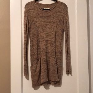 Bycorpus multi shade brown woven sweater tunic